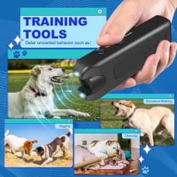 Ultrasonic Anti Barking Device Rechargeable Dog Bark Deterrent LED Light Dog Training Repellent