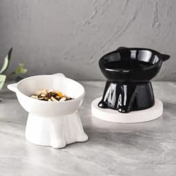 Elevated Slanted Anti Tip Cat Bowl Neck Protection Dual Purpose Pet Food Water Feeder Large Capacity Pet Supplies