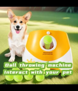 Dog Launcher Automatic Dogs Chase Toy Tennis Throwing Pinball Machine Fun Interactive Throw Rechargable Catapult USB Charging