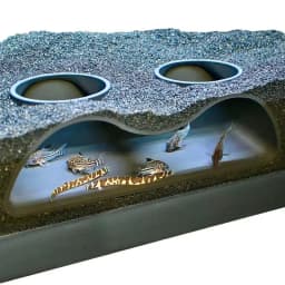 1Pcs Multifunctional Two Holes Underground Aquarium Tunnel Curved Gravel Substrate Cave Fish Hiding Shelter Reptile Hideout Orna