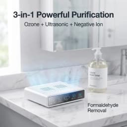 Air Purifier for Pet Odor Negative Ion Air Freshener Ultrasonic Dust Mite Killer Dual Ozone Modes Portable Hotel Air Disinfector