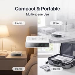 Air Purifier for Pet Odor Negative Ion Air Freshener Ultrasonic Dust Mite Killer Dual Ozone Modes Portable Hotel Air Disinfector