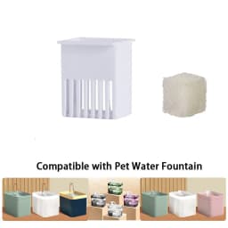 White Filter Cartridge for Pet Water Fountain, Smart Cat Water Fountain Filter, Small Cube Pet Water Dispenser Filter Cartridge