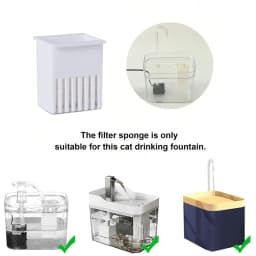 White Filter Cartridge for Pet Water Fountain, Smart Cat Water Fountain Filter, Small Cube Pet Water Dispenser Filter Cartridge