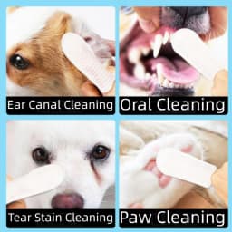 100Pcs Pet Teeth Cleaning Finger Wipes Pet Dog Teeth Brushing Wipes For Cleaning Bad Breath Remover Wipes For Dogs Supplies