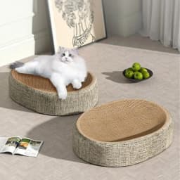 2in1 Cat Play Scratching Board Protect Furniture Grinding Claw Toys Oval Sisal Weaving Wear-resistant Cat Nest Cat Accessories