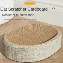 2in1 Cat Play Scratching Board Protect Furniture Grinding Claw Toys Oval Sisal Weaving Wear-resistant Cat Nest Cat Accessories