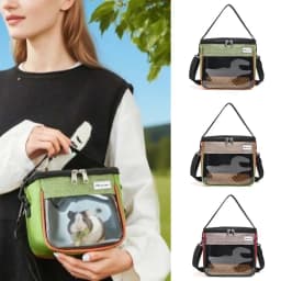 S/M/L Hamster Travel Carrier Breathable Clear Window Hamster Carry Bag Top Opening Lightweight Pet Carrier Bag Small Pet