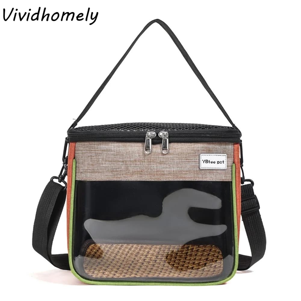 S/M/L Hamster Travel Carrier Breathable Clear Window Hamster Carry Bag Top Opening Lightweight Pet Carrier Bag Small Pet