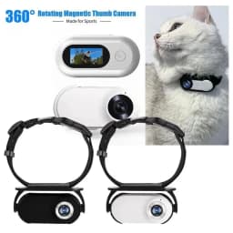 360°Rotation Pet Camera 120° Wide Angle Mini Body Camera Portable Pocket Collar Cam Outdoor Video Recorder For Dogs Cats