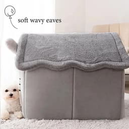 Winter Warm Foldable Pet House Detachable Washable Liner Comfort Kennel Bed for Small Medium Dogs and Cats Indoor Rest Nest