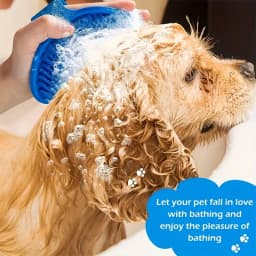 Pet Bath Brush Cat Dog Grooming Brush Silicone Massage Brush Adjustable Round Handle Pet Shampoo Brush Cleaning Comb Tool