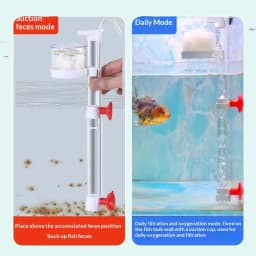 1 Set Air-Lift Fish Waste Collector Bottom Suction Waste Removal Tool for Small Home Aquarium Fish Tank Maintenance