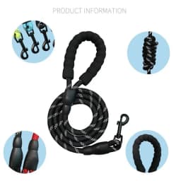1.5/2/3M Pet Reflective Leash Nylon Round Leash Explosionproof Punch Leash Dog Walking Round Leash Without Strangulation