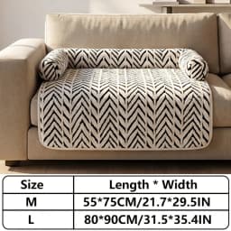 Pet Sofa Bed Mat with Side Bolsters Dog Cat Bed Soft Fluffy Anti-slip Couch Protector Sleeping Cushion for Small Medium Dogs Cat