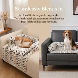 Pet Sofa Bed Mat with Side Bolsters Dog Cat Bed Soft Fluffy Anti-slip Couch Protector Sleeping Cushion for Small Medium Dogs Cat
