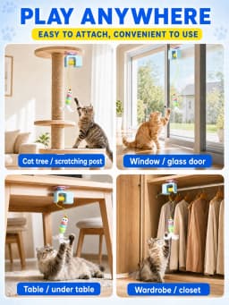 Aoifn Automatic Cat Toy, Electric Hanging Door Frame Cat Toy with Rechargeable Battery, Interactive Flying Bird Toy for Indoor