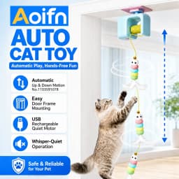 Aoifn Automatic Cat Toy, Electric Hanging Door Frame Cat Toy with Rechargeable Battery, Interactive Flying Bird Toy for Indoor