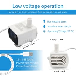 Water Pump for Pet Cat Water Fountain With 2 Filters-Motor Replacement for Cat Flowers Drinking Bowl Water Dispenser-Pet Product