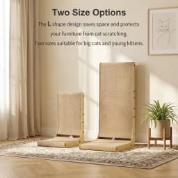 Large Small L Shaped Cat Scratching Post Durable Corrugated Cardboard Scratch Pad Space Saving Cat Toy for Kittens Adult Cats