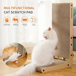 Large Small L Shaped Cat Scratching Post Durable Corrugated Cardboard Scratch Pad Space Saving Cat Toy for Kittens Adult Cats