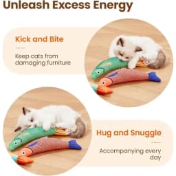 Cat Toys Fish,Teeth Grinding Catnip Toys,Soft and Durable,Kitten Toys Interactive Sounding Cat Chew Bite Plush Toys Cat Supplie