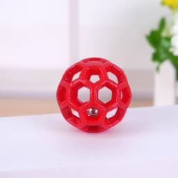 Durable Hollow Rubber Pet Chew Ball with Bell Sound Dog Cat Teeth Cleaning Toy Interactive Play Toy for Small Medium Pets