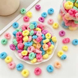 100pcs Mini plush elastic pet hairband, suitable for puppies and kittens. Colorful, super soft and stretchable pet hair string