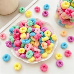 100pcs Mini plush elastic pet hairband, suitable for puppies and kittens. Colorful, super soft and stretchable pet hair string