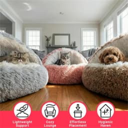 Cozy Cat Bed Shell-Shaped Semi-Enclosed Sleeping Nest, Warm Soft Plush Pet Mattress Pad for Cats, Small Dogs and Kittens