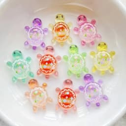 100pcs 2.6*cm Mini Colorful Gradient Color Turtle Home Decor Landscape Resin Crafts Turtles Garden Fish Tank Miniatures Ornament