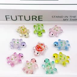 100pcs 2.6*cm Mini Colorful Gradient Color Turtle Home Decor Landscape Resin Crafts Turtles Garden Fish Tank Miniatures Ornament