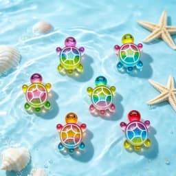 100pcs 2.6*cm Mini Colorful Gradient Color Turtle Home Decor Landscape Resin Crafts Turtles Garden Fish Tank Miniatures Ornament