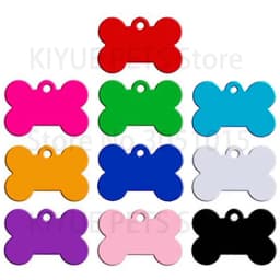 Wholesale 100Pcs Aluminium Bone Dog Tag Personalized Customize Tag Cat Name Pet Dog ID Tags Identity Plate Tags For Dogs Custom