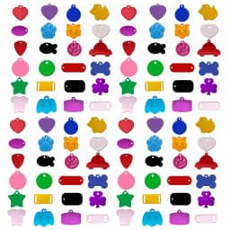 100Pcs Anodizing Aluminum Dog Tag Name Dog ID Tags for Dog Collar Personalized Pet ID Dog Name Tag Customized Engraving
