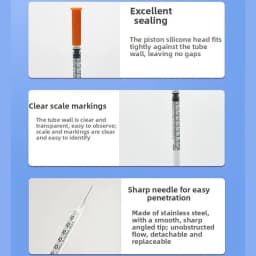 100pcs Plastic Veterinary Syringe With Needles 1ml 0.5ml 30G 31G Animal Sterile Disposable Syringe Pet Medical And Supplements