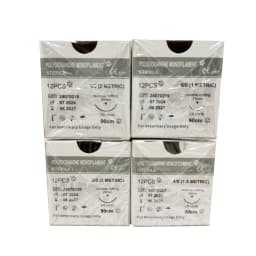 12pcs Pet Specific PDO 3/8 Circle 90CM With Needle 2/0 3/0 4/0 5/0 round bodied / reverse cutting Animal Cat Dog Pet Care Room