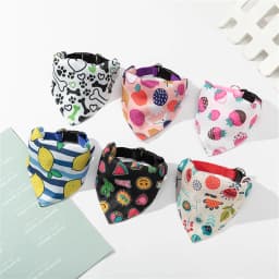 Cute Print Cat Dog Collar with Bandanas for Small Dogs Yorkshire Chihuahua Puppy Triangular Bandage Pet Accessories Supplies