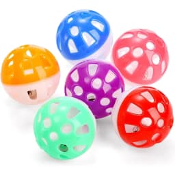 6/100Pcs Cat Toy Balls Pet Cat Kitten Play Plastic Balls with Jingle Bell Pounce Chase Rattle Toy Cat Toys Bulk Random Color
