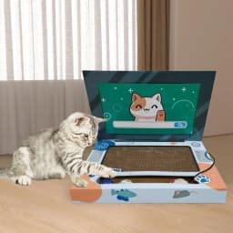Cat Scratcher Laptop Cat Laptop Toy Foldable Kitten Toy Cat Furniture Cardboard Cat Scratcher Cat Scratch Pad for Gifts Kitty