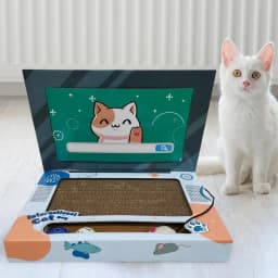 Cat Scratcher Laptop Cat Laptop Toy Foldable Kitten Toy Cat Furniture Cardboard Cat Scratcher Cat Scratch Pad for Gifts Kitty