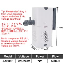 Aquarium Filter Pump Fish Tank Submersible Silent Air Oxygen Aerator Internal Water Pump Aquarium Air Pump Wave Maker 220v