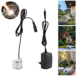 Fish Tank Fish Pond Landscaping Ultrasonic Nebulizer Small Water Rockery Bonsai Atomizer Humidifier & EU Plug Power Adapter 1set