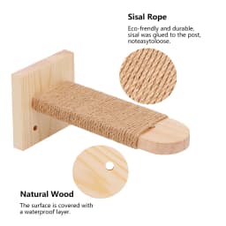 Wooden Cat Wall Steps Climbing Kitten Ladder With Sisal Rope Scratching Post Scratcher Tree Pet Furniture For Indoor Cats
