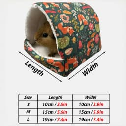 Autumn Winter Warm Print Sleeping Bed House Triangular Nest for Pet Bird Parrot Rabbit Squirrel Guinea Pig Hamster Hanging Cage