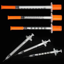 50/100pcs 0.3/0.5/1ML Disposable Plastic Veterinary Syringe Orange Cap With Needles For Pet Farm Animal Cat Dog Pig Cattle Sheep