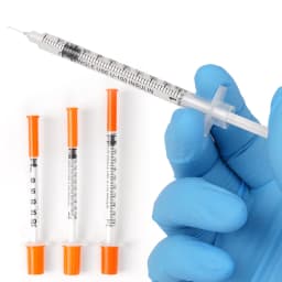 50/100pcs 0.3/0.5/1ML Disposable Plastic Veterinary Syringe Orange Cap With Needles For Pet Farm Animal Cat Dog Pig Cattle Sheep
