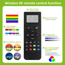 30-60cm Aquarium Full Spectrum with Remote Control LED Light Fish Tank DIY Color Brightness Weather Mode Plant Grow Light IP68