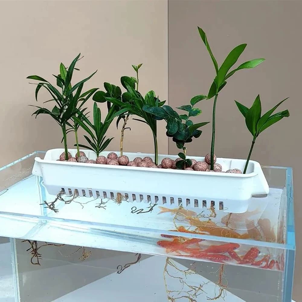 1 Pc Aquarium Hydroponic Planters Wall-Mounted Easy Install Fish Tank Decor with Hanging Basket for Greenery & Aesthetic Display