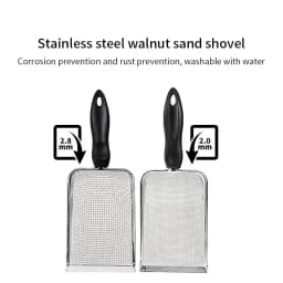 Cat Litter Scoop Fine Hole Stainless Steel Small Hole Cat Poop Shovel Tool Metal Dog Scoop Cleaning Brush AntiRust Litter Shovel